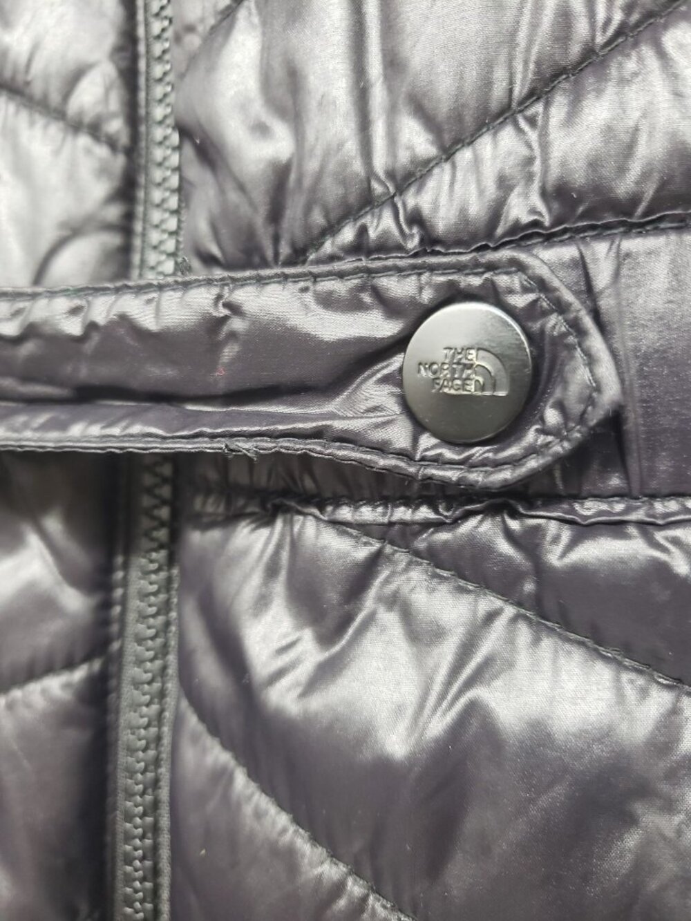The North Face Black Puffer Jacket Womens M Medium Full Zip Cinched Waist - Picture 7 of 16